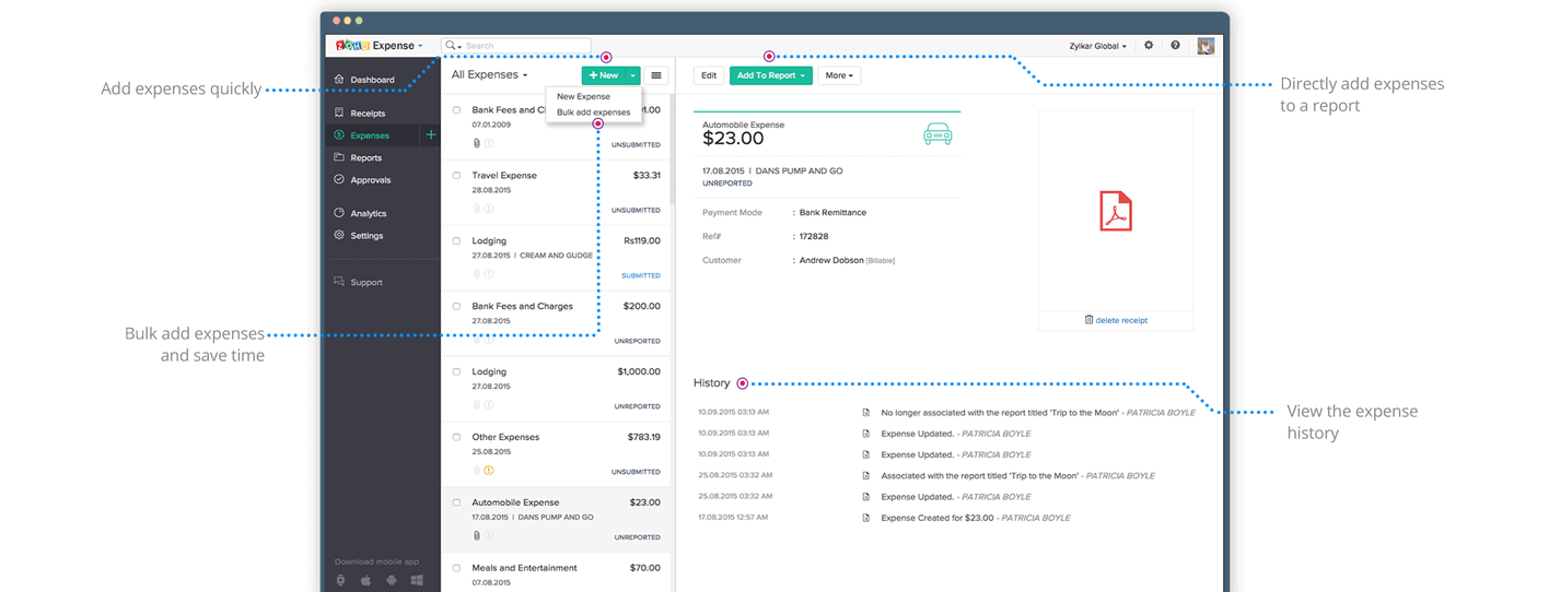 Zoho Expense - your scalable expense management solution